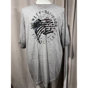Harley Davidson Men's T Shirt Xl Dirty Grunge Style Gray‎
